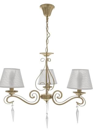 Люстра підвісна з абажуром класична e14 40w bz (bcl-676s/3) brille 23-335