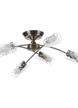 Люстра стельова в зал e14 40w bz (lk-90c/6) brille l66-031