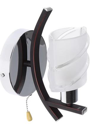 Бра настінне накладне з вимикачем класичне br-591w/1 e14 ch+w brille l66-051