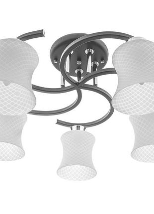 Люстра стельова класична e27 60w bk (lk-604c/5) brille 23-235