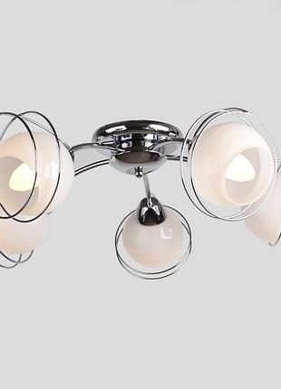 Люстра стельова класична e27 40w ch (lk-257c/5) brille l112-005