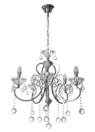 Люстра підвісна кришталева свічка e14 60w (bcl-659s/5) brille 22-839