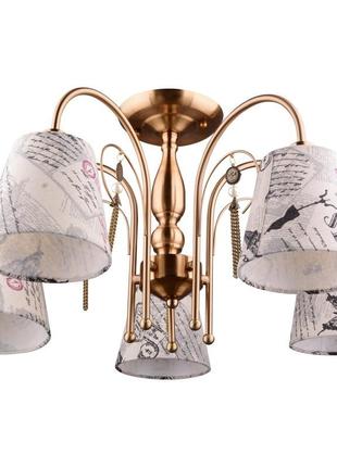 Люстра стельова з абажуром e14 40w pb (bkl-581c/5) brille 22-914