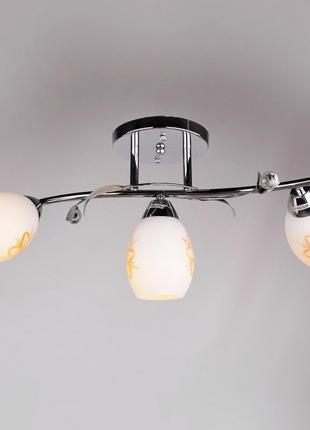 Люстра стельова класична e27 40w ch (lk-363c/3) brille l67-055