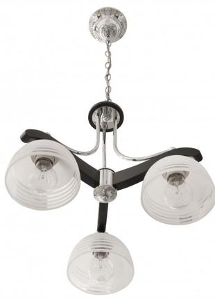 Люстра підвісна дерев'яна для кухні e27 40w gy (br-01154s/3) brille l38-100