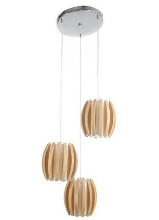 Люстра підвісна дерев'яна для кухні e27 40w ch (kl-198s/3) brille l38-110