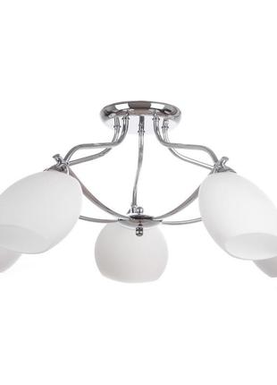 Люстра стельова класична e14 40w ch (lk-216c/5) brille l53-012