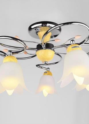 Люстра стельова флористика для кухні e14 40w yl (lk-418c/5) brille l67-143