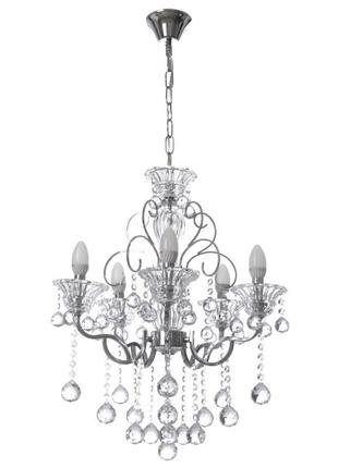 Люстра свічка підвісна кришталева e14 60w (bcl-656s/5) brille 22-822