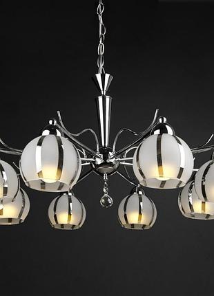 Люстра підвісна для холу e14 60w ch (lk-520s/8) brille l97-0022 фото