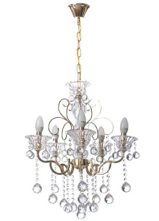 Люстра підвісна кришталева свічка e14 60w (bcl-656s/5) brille 22-823