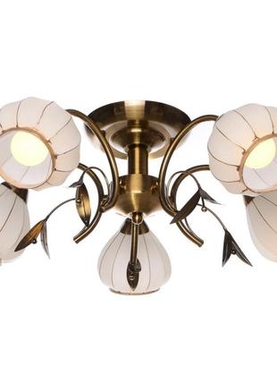 Люстра стельова класична e14 40w bz (lk-280c/5) brille l117-023