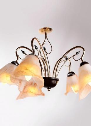 Люстра стельова флористика e14 40w g (lk-411c/5) brille l67-135