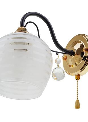 Бра спрямованого світла настінне накладне lk-676w/1 e27 bk+fg brille 29-186