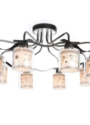 Люстра стельова e14 40w ch (lk-283c/8) brille l118-031