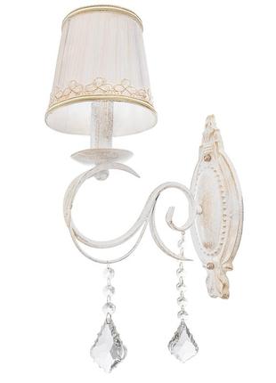 Бра настінне накладне прованс з абажуром bkl-667w/1 e14 wh+g brille 29-037