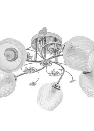 Люстра стельова в спальню e27 60w ch (lk-597c/5) brille 23-219