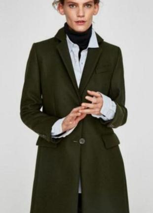 Пальто зара шерсть zara
