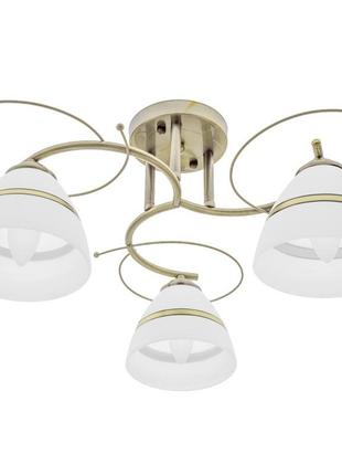 Люстра стельова в спальню e27 60w bz (lk-586c/3) brille 23-197