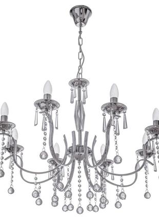 Люстра свічка підвісна кришталева e14 60w ch (br-01313s/8) brille yl124
