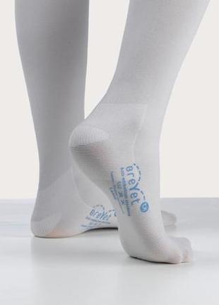 Brevet антиэмболические компрессионные чулки до колен белые гольфы small с отверстием на стопе