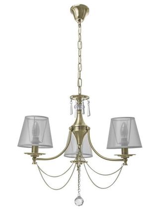 Люстра підвісна прованс з абажуром e14 40w bz (bkl-669s/3) brille 23-463