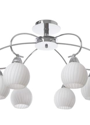 Люстра стельова класична e14 40w ch (lk-262c/6) brille l112-021