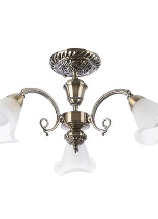 Люстра стельова класична e14 40w bz (lk-238c/3) brille l53-063