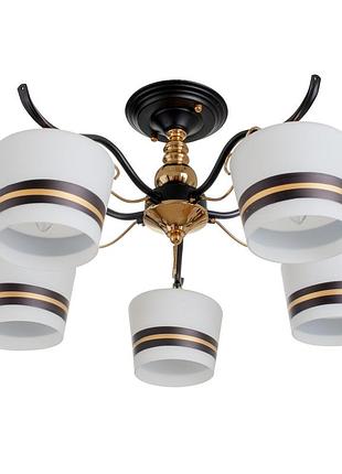 Люстра стельова в спальню e27 60w bk (lk-708s/5) brille 24-546