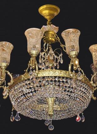 Люстра підвісна кришталева e14 40w pb (bcl-181s/15) brille 186188