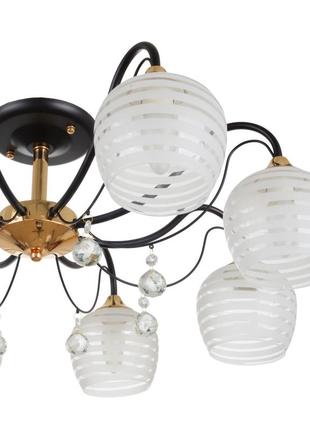 Люстра стельова класична e27 60w bk (lk-676c/8) brille 24-3342 фото