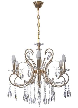 Люстра свічка підвісна кришталева e14 60w (bcl-660s/6) brille 22-843
