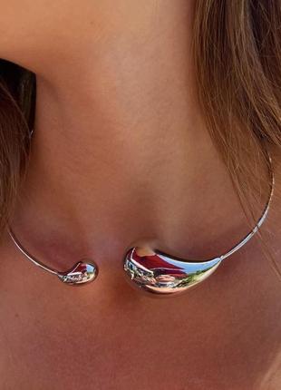 Подвеска селин в виде капли без замка, посеребрение