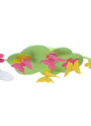 Люстра стельова дерев'яна для дитячої e14 40w mix (kl-401c/2) brille l75-002