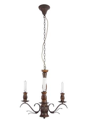 Люстра підвісна дерев'яна свічка e14 60w br (bkl-400s/3) brille 180528