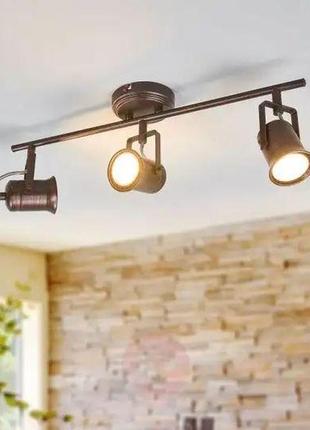 Світильник настінно-стельовий спот поворотний накладний htl-170/3 gu10 dgy brille 26-3914 фото