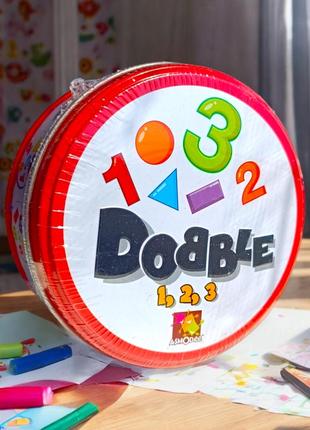 Настільна гра dobble shapes&numbers spot it! карткова цифри для дітей картки вивчення англійської дитячі ігри