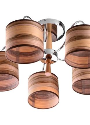 Люстра стельова з абажуром e14 40w ch (bkl-638c/5) brille 22-892