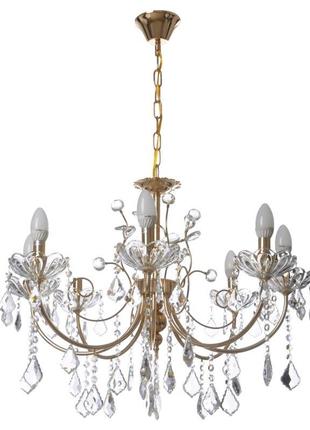 Люстра свічка підвісна кришталева e14 60w (bcl-657s/8) brille 22-829
