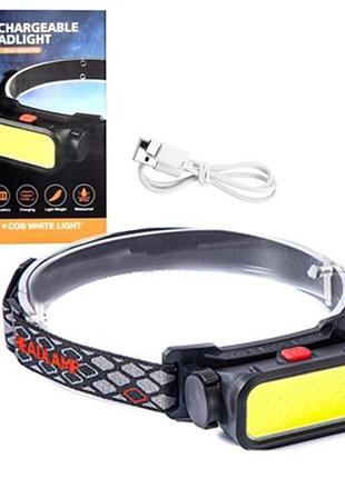 Ліхтар налобний bl-008+cob (white+red), червоне світло, водозахист, вбудований акумулятор shop