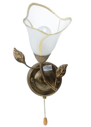 Бра настінне накладне з вимикачем флористика lk-204w/1 e14 brille l5-3702 фото