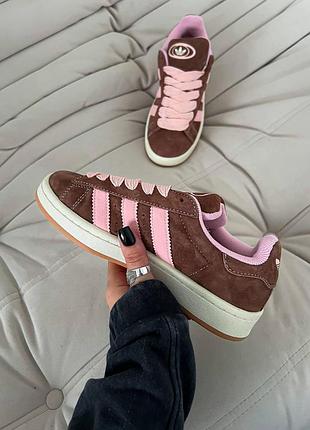 Кроссовки adidas campus brown женские замшевые
