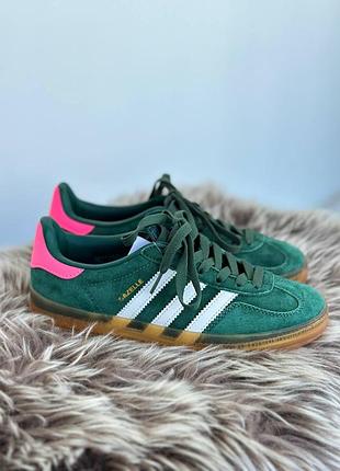 Кросівки (adidas gazelle indoor green white pink)