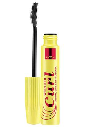 Туш для вій «магiчний вигин» avon wonder curl ,10 мл (blackest black / найчорніший чорний)