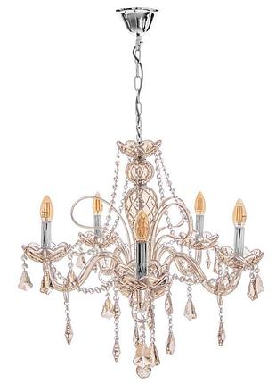 Люстра свічка підвісна кришталева e14 40w ch (bcl-690s/5) brille 23-382