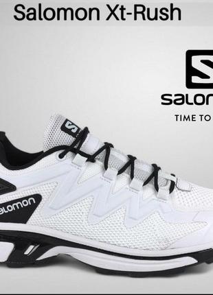 Кроссовки в стиле salomon xt-rush белые