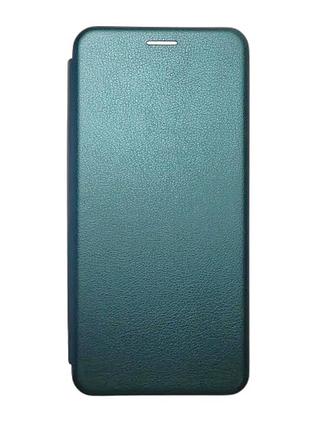 Чехол книжка premium для realme c21 на магните с подставкой зеленый