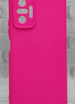 Чехол silicone case box для xiaomi poco x3 pro 4g бампер с микрофиброй розовый