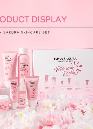 Набір косметики для зволоження та омолодження шкіри обличчя 6в1 laikou japan sakura, 6 продуктів8 фото