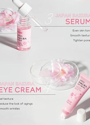 Набір косметики для зволоження та омолодження шкіри обличчя 6в1 laikou japan sakura, 6 продуктів10 фото